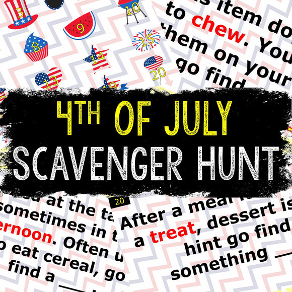 4th of July Virtual Scavenger Hunt for Kids