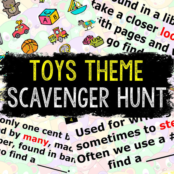 Toys Theme Virtual Scavenger Hunt for Kids - Digital Party Game