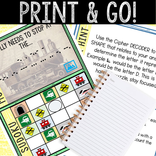 Escape Room for Kids - DIY Printable Game – Train Troubles Escape Room Kit