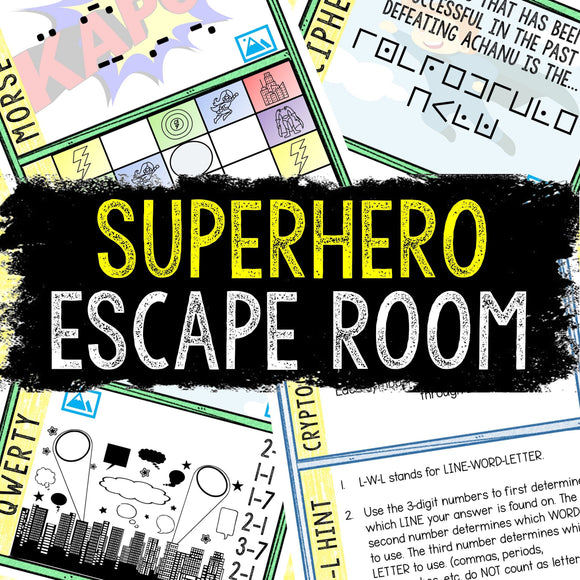 Escape Room for Kids - Printable Party Game – Superhero Escape Room Kit