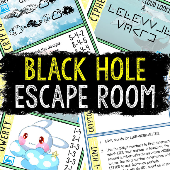 Escape Room for Kids - Printable Party Game – Black Hole Escape Room Kit
