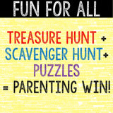 Princess Theme Treasure Hunt for Kids - Printable Puzzle Game - Indoor Scavenger Hunt - Birthday Hunt Clues - Kids Puzzles - Family Games
