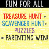 Superhero Theme Treasure Hunt for Kids - Printable Puzzle Game - Indoor Scavenger Hunt - Birthday Hunt Clues - Kids Puzzles - Family Games