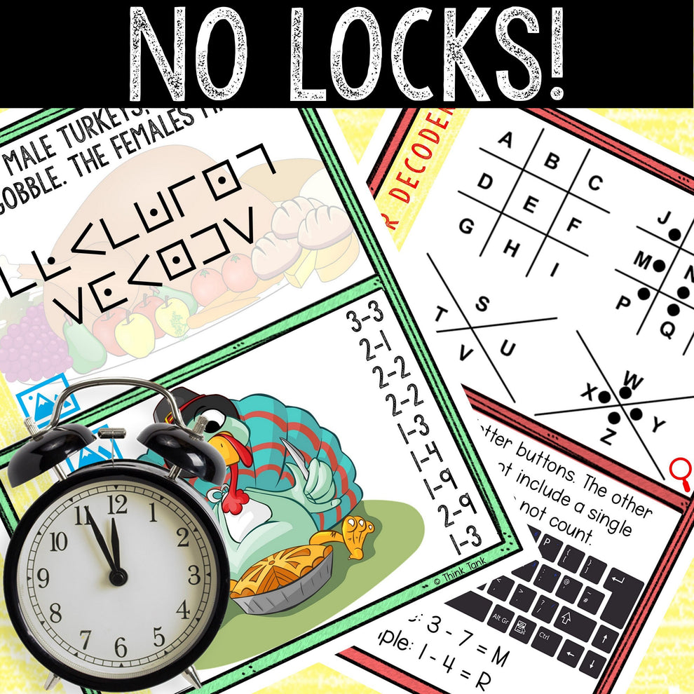 Thanksgiving Escape Room for Kids - Printable Party Game