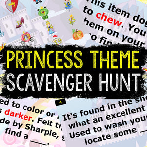 Princess – Fairytale Theme Virtual Scavenger Hunt for Kids - Digital Party Game