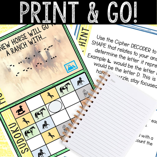 Escape Room for Kids - Printable Party Game – Morse Horse Escape Room Kit