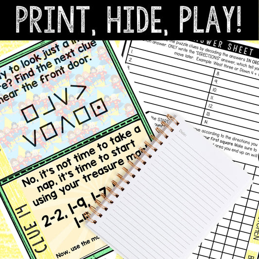 Superhero Theme Treasure Hunt for Kids - Printable Puzzle Game - Indoor Scavenger Hunt