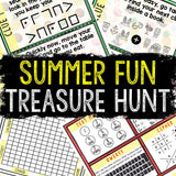 Summer Fun Treasure Hunt for Kids - Printable Puzzle Game - Indoor Scavenger Hunt
