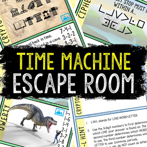 Escape Room for Kids - Printable Party Game – Time Machine Escape Room Kit
