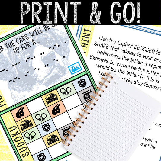 Escape Room for Kids - Printable Party Game – Police Problem Escape Room Kit