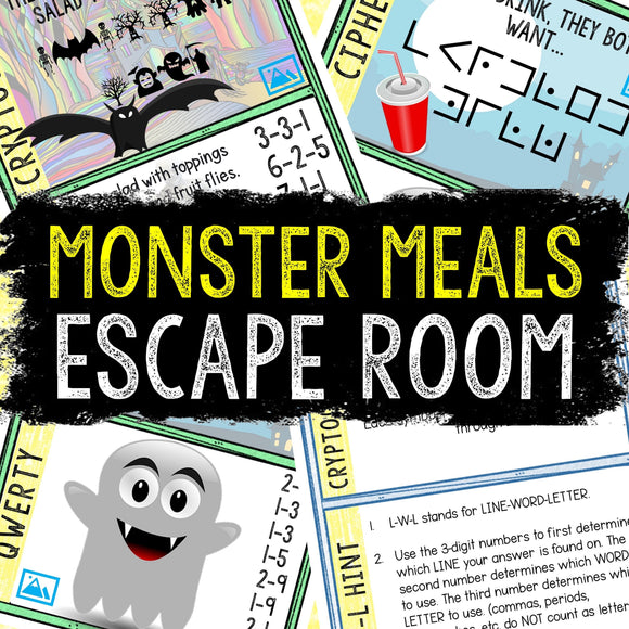 Halloween Escape Room for Kids - Printable Party Game – Monster Meals Escape Room