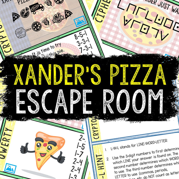 Escape Room for Kids - Printable Party Game – Xander's Pizza Escape Room Kit