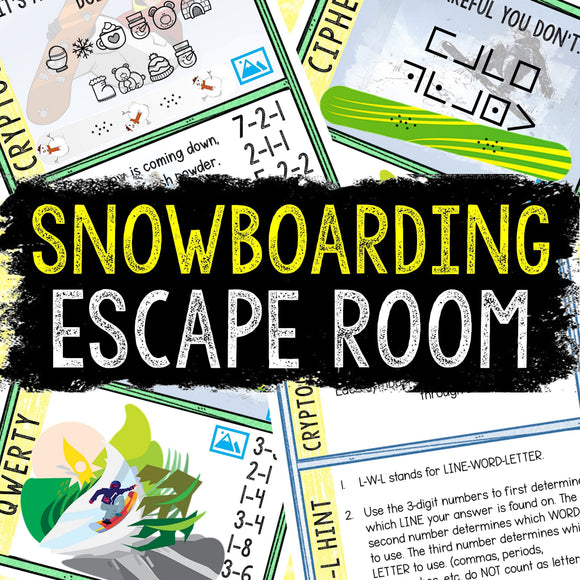 Escape Room for Kids - DIY Printable Game – Snowboarding Escape Room Kit