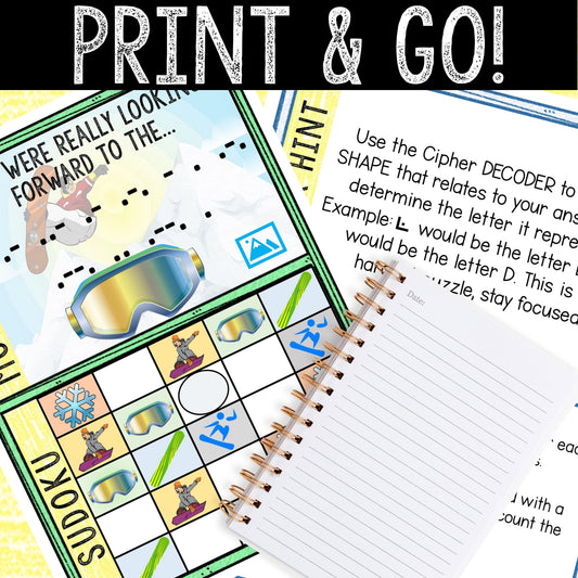Escape Room for Kids - DIY Printable Game – Snowboarding Escape Room Kit