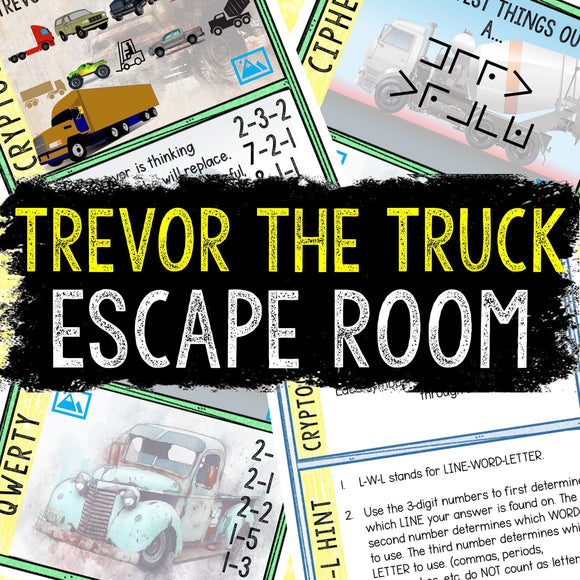 Escape Room for Kids - Printable Party Game – Trevor the Truck Escape Room Kit