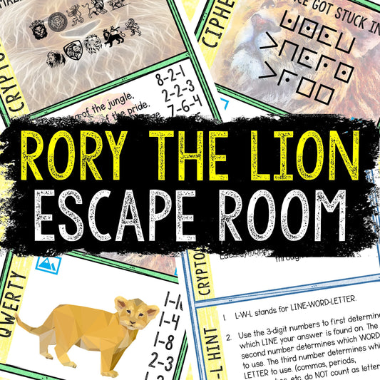 Escape Room for Kids - Printable Party Game – Rory the Lion Escape Room Kit