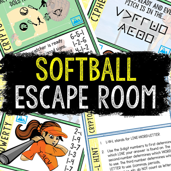 Escape Room for Kids - Printable Party Game – Softball Escape Room Kit