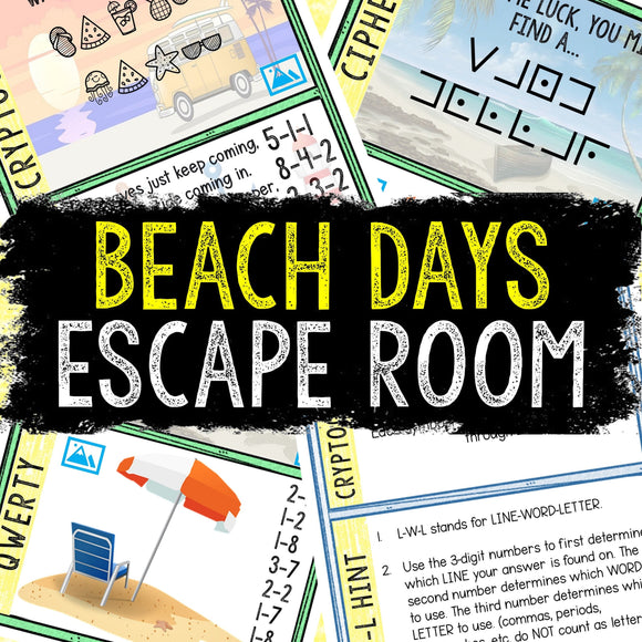 Escape Room Game for Kids - Printable Party Game – Beach Days Escape Room Kit