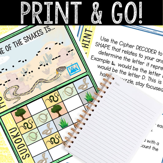 Escape Room Game for Kids - Printable Party Game – Snake Pit Escape Room Kit