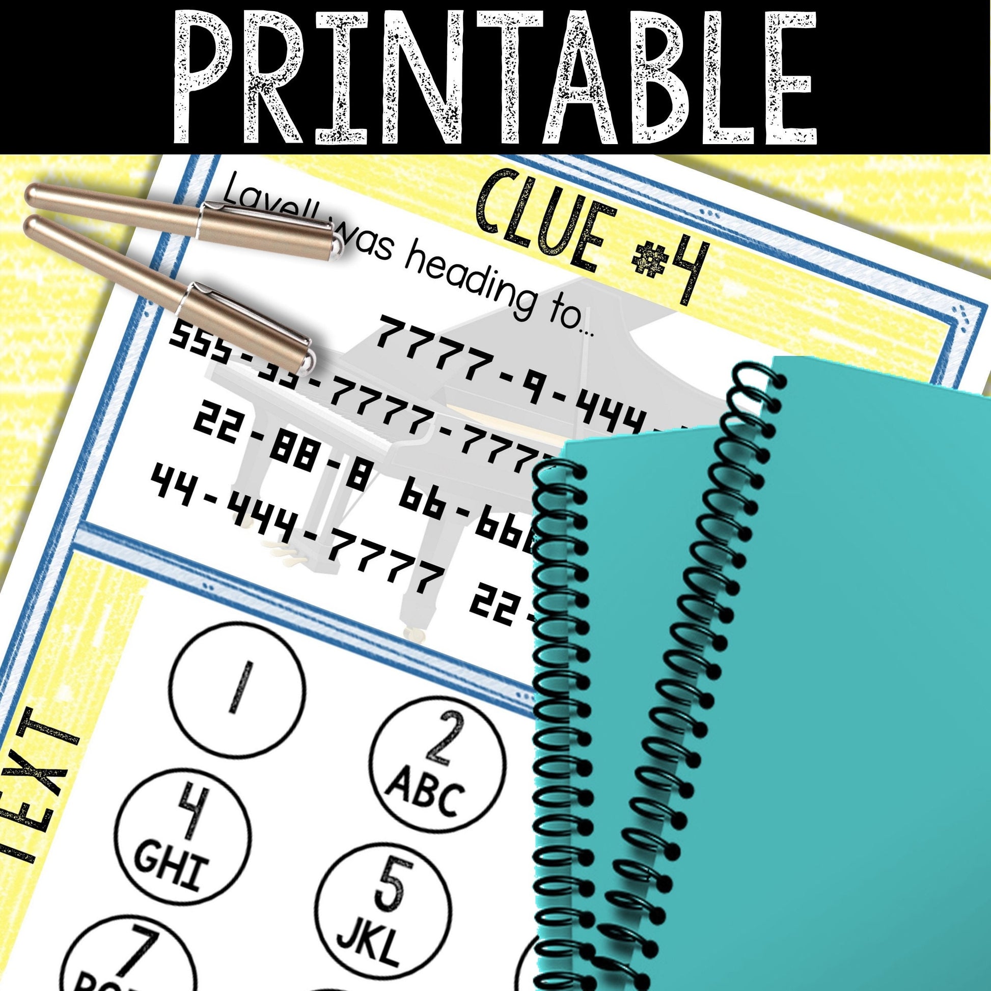 Logic Puzzle Scavenger Hunt Game for Kids - Party Game - School Bell