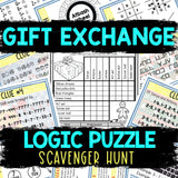 Christmas Logic Puzzle Scavenger Hunt Game for Kids - Party Game - Gift Exchange
