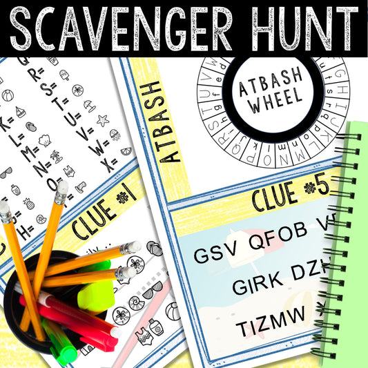 Logic Puzzle Scavenger Hunt Game for Kids - Party Game - Summer Vacation