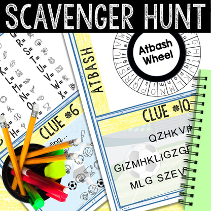 Logic Puzzle Scavenger Hunt Game for Kids - Party Game - School Bell