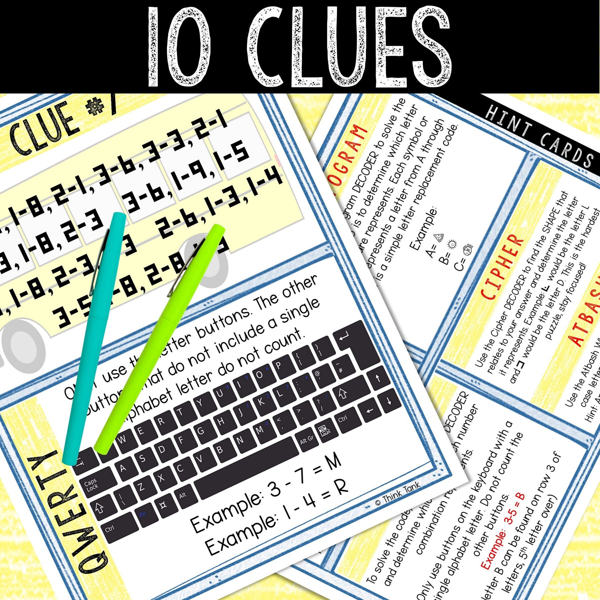 Logic Puzzle Scavenger Hunt Game for Kids - Party Game - School Bell