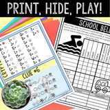 Logic Puzzle Scavenger Hunt Game for Kids - Party Game - School Bell