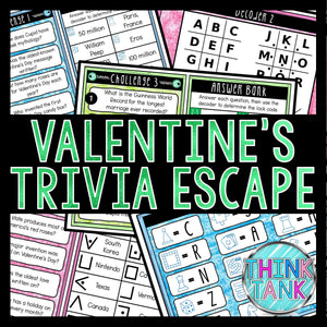 Valentine's Day Trivia Game - Escape Room for Kids - Printable Party Game – Birthday Party Games - Kids Activity – Family Game - Trivia Quiz