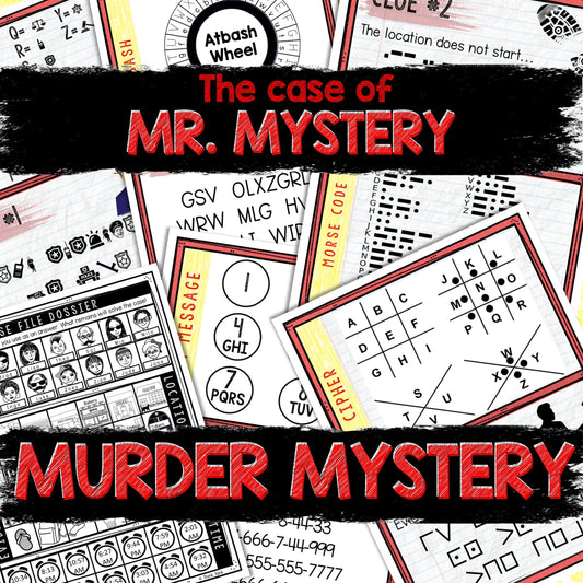 Murder Mystery Game for Kids – Spy Party – Mr. Mystery – Secret Agent Code – Escape Room – Printable Party Props - Birthday  Game
