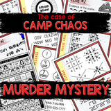 Murder Mystery Game for Kids – Spy Party – Camp Chaos – Secret Agent Codes – Escape Room – Printable Party Props - Birthday Party Game