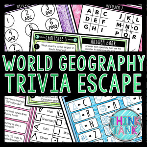 World Geography Trivia Game - Escape Room for Kids - Printable Party Game – Birthday Party Game - Kids Activity – Family Game