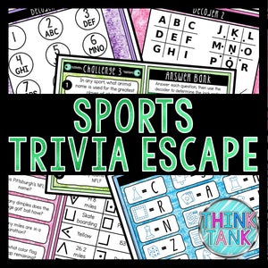 Sports Trivia Escape Game - Escape Room for Kids - Printable Party Game – Birthday Party Game - Kids Activity – Family Games