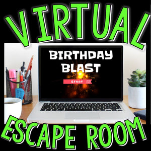 Virtual Escape Room for Kids, Birthday Blast, Digital Escape Room Game, Puzzles, Zoom Games, Family Game Night, Online Party Game, Codes