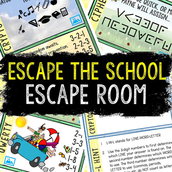 Escape Room for Kids - Printable Party Game – Escape the School Kit – Birthday Party Games - Kids Puzzle Game – Family Game - End of Year
