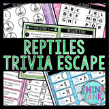 Reptiles Trivia Game - Escape Room for Kids - Printable Party Game – Birthday Party Game - Kids Activity – Family Game