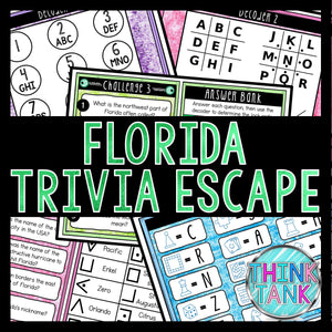 Florida Trivia Game - Escape Room for Kids - Printable Party Game – Birthday Party Game - Kids Activity – Family Games - State of Florida