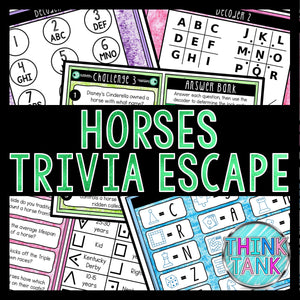 Horses Trivia Game - Escape Room for Kids - Printable Party Game – Birthday Party Game - Kids Activity – Family Games