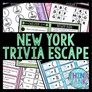 New York Trivia Game - Escape Room for Kids - Printable Party Game – Birthday Party Game - Kids Activity – Family Game